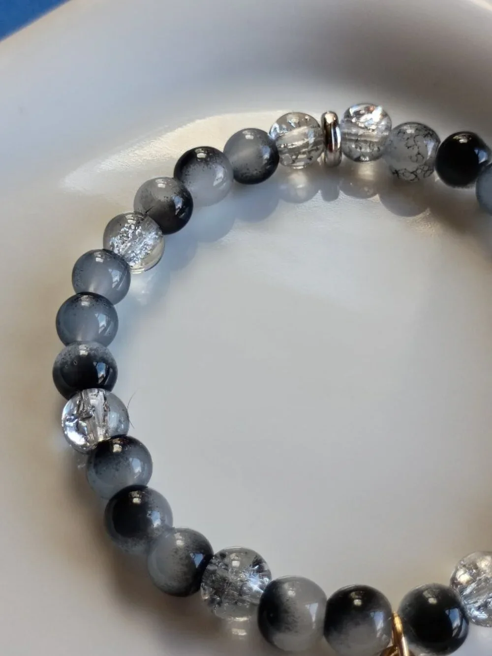 Midnight Moon Kids Bracelet, Handmade Beaded Bracelet, 5.5